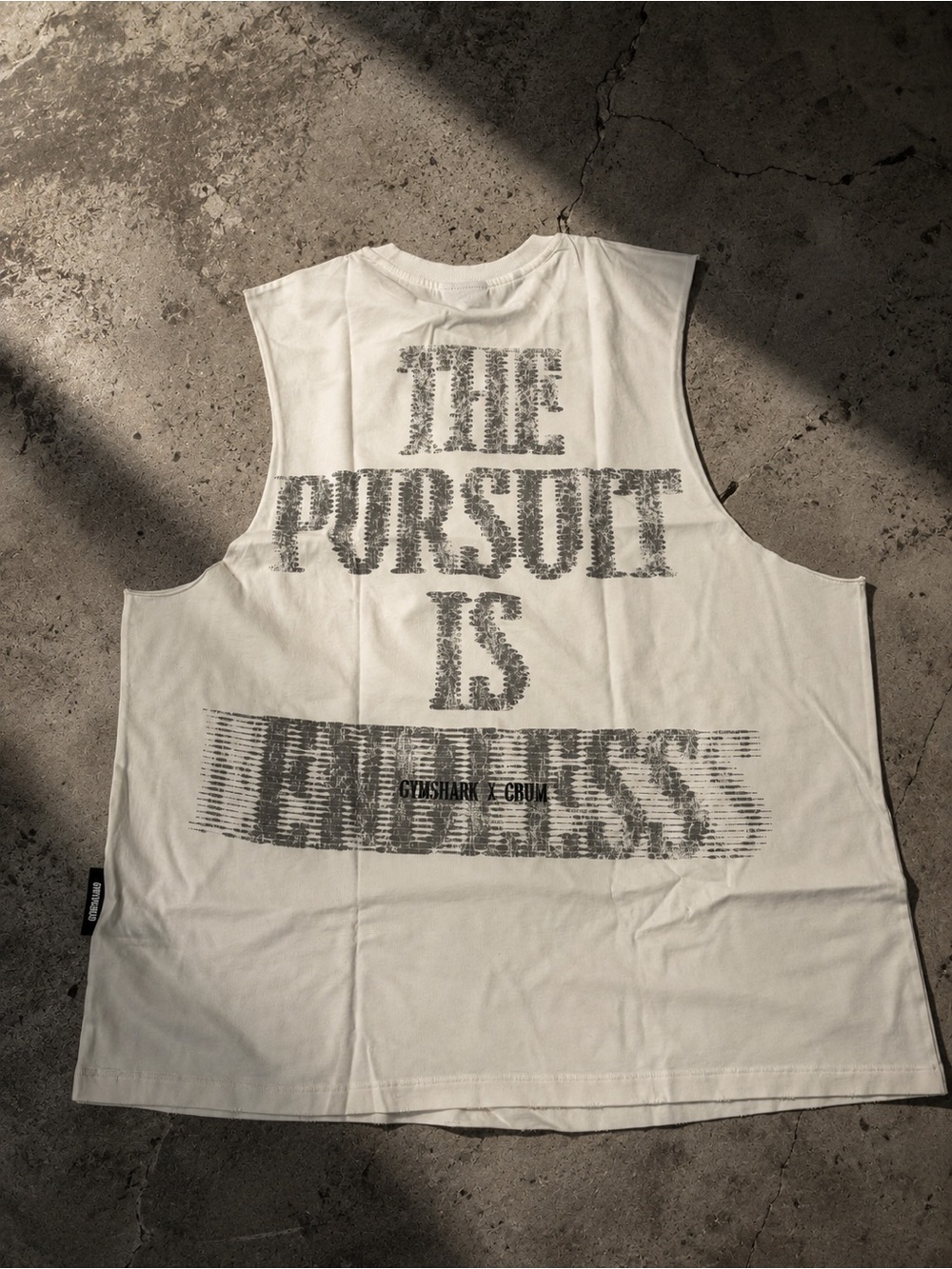 Gymshark X CBUM Mens White Washed Tank Top Shirt Sleeveless Size XL OVERSIZED